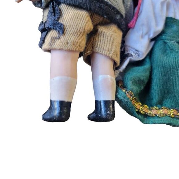 Vintage Leonardo Porcelain Collection Dolls 4.5" Legs And Arms Movable German - Picture 5 of 6